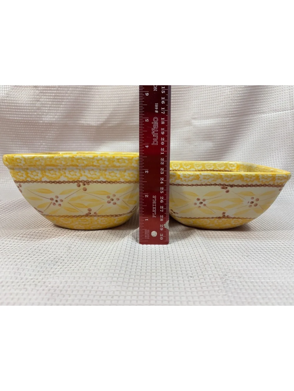 These are Temp-tations Old World Yellow square bowls 1-quart and 1.5-quart